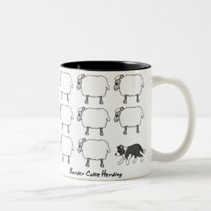 Border collie que reune a caneca dos carneiros