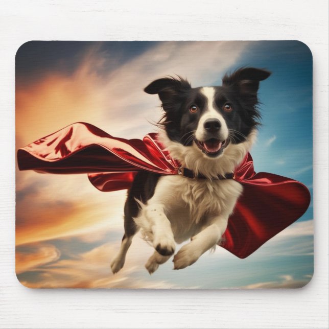 Border Collie Superhero Mousepad (Frente)
