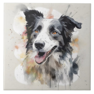 Border Collie Watercolor Dog Art