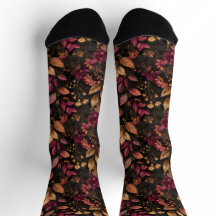 Bordô Dourado Preto Botânicos Florais Aquarela
