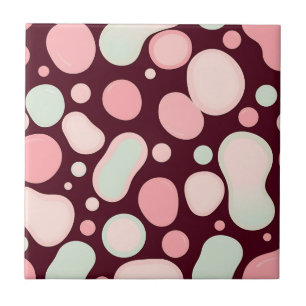 Bordô Rosa Menta Padrão Abstrato de Bolhas Orgânic