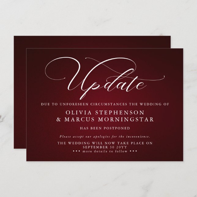 Borgonha  - Anúncio de Evento Adiado Moderno (Frente/Verso)