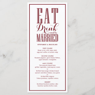 Borgonha come a bebida e seja menu Wedding casado