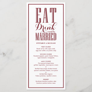 Borgonha come a bebida e seja menu Wedding casado