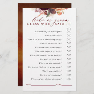 Borgonha e Laranja Floral Guess Noiva ou Grou