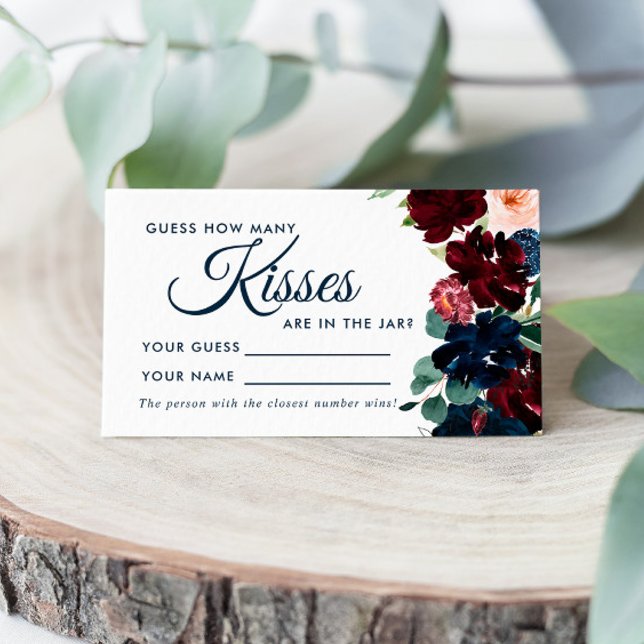 Borgonha e Marinho Quantos cartões de Chá de Kisse (Criador carregado)