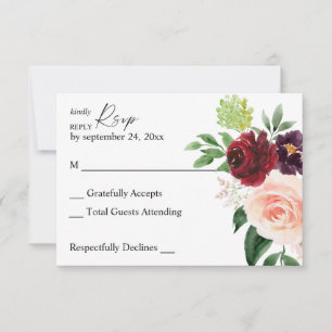 Borgonha e Placa RSVP Rosa Piscada 4 sem RSVP de R