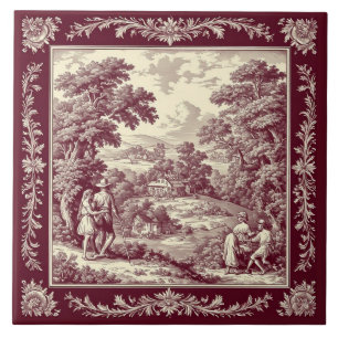 Borgonha Pastoral Francês Toile Vinhedo Campo