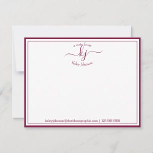 Borgonha Personalizada Da Ficha De Notas
