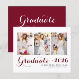 Borgonha Turma de 2025 Colagem de Fotos Graduação