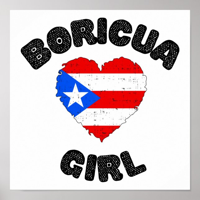 Boricua Girl Puerto Rico Cute Poster (Frente)