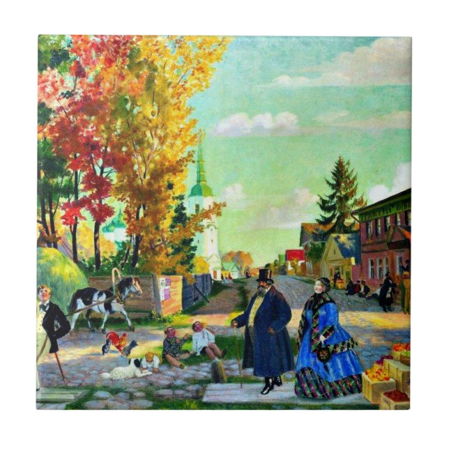 Boris Kustodiev: Pintura das Festividades do Outon (Frente)