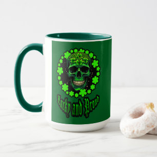 Born Lucky Skull St Patrick’s Day Shirt – caneca