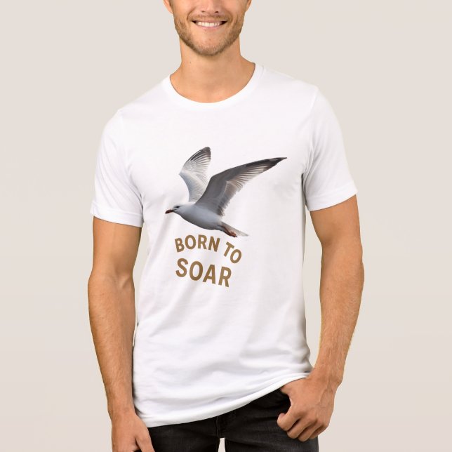 Born to Soar – Inspirational Flying Bird T-Shirt D (Frente)