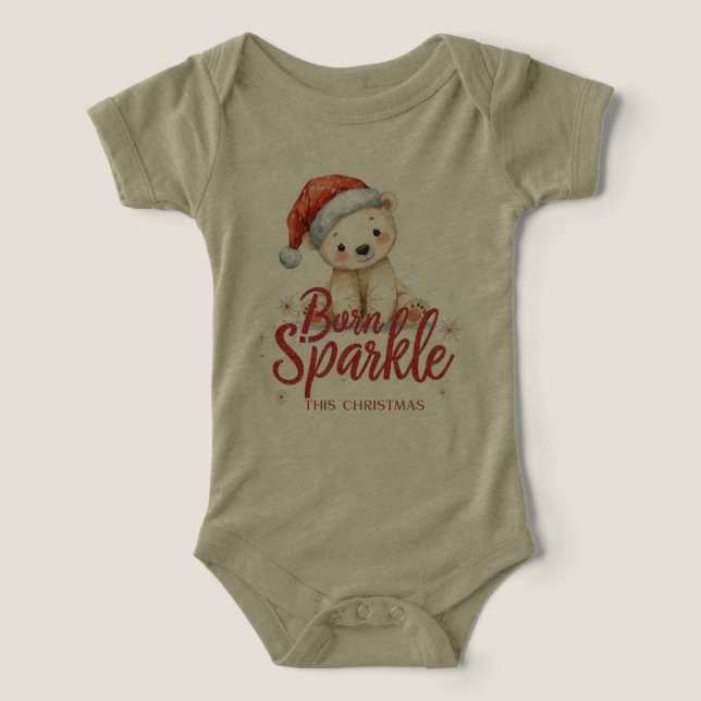 Born to Sparkle This Christmas Baby Shirt | Cute  (Design frontal)
