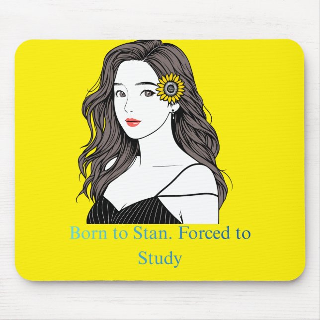 Born to Stan – K-Pop Aesthetic Girl Mouse Pad (Frente)