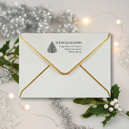 Borracha Árvore de Natal Festiva Devolução Endereço Carimbo