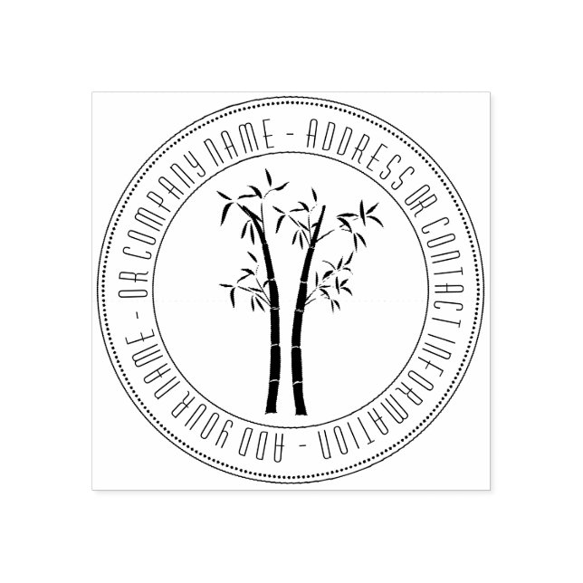 Borracha Bambu Em Carimbo Circular Carimbo De Madeira (Impressão)