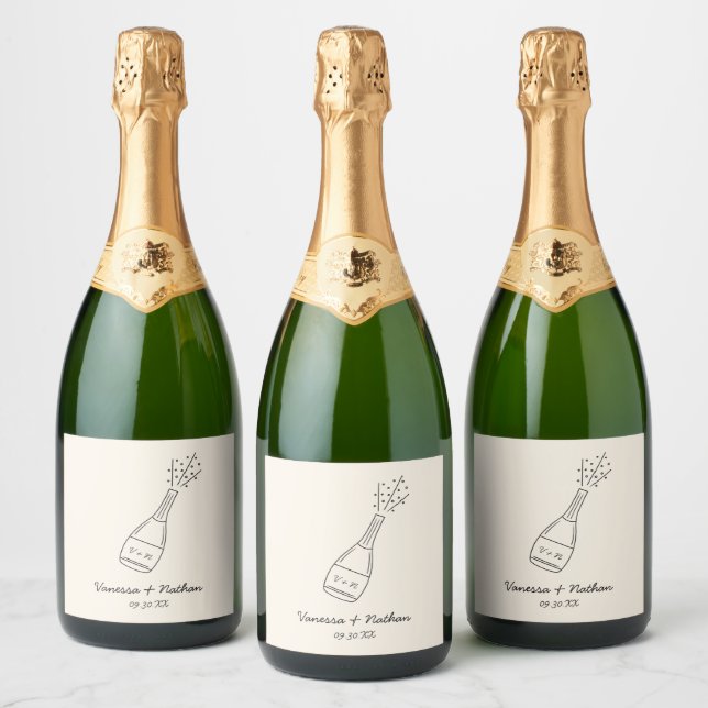 Borracha-Boca-Borracha-Champanhe Casamento Whimsic (Garrafas)