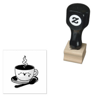 Borracha Carimbo Automático Xícara de Café Sorridente