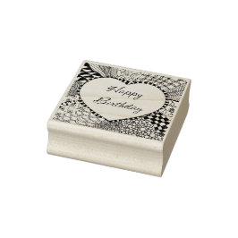 Borracha Carimbo de Aniversário Feliz