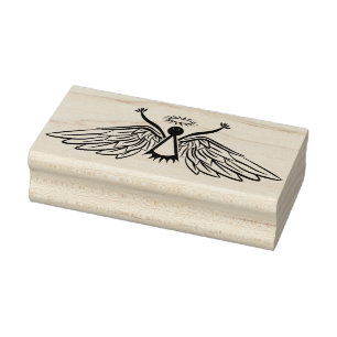 Borracha carimbo de anjo assustador
