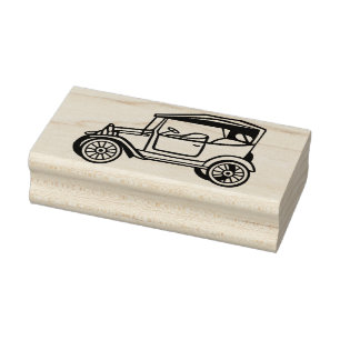 Borracha carimbo de arte carro vintage