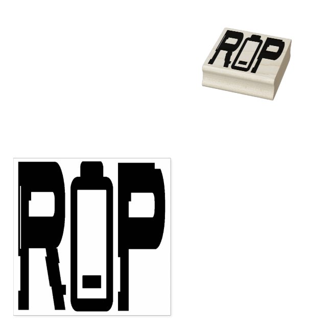 Borracha Carimbo de Arte da Madeira da Bateria RIP (Carimbado)