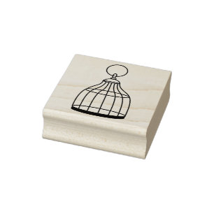 Borracha Carimbo de Arte de Birdcage rico