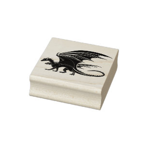 Borracha carimbo de arte de dragão medieval