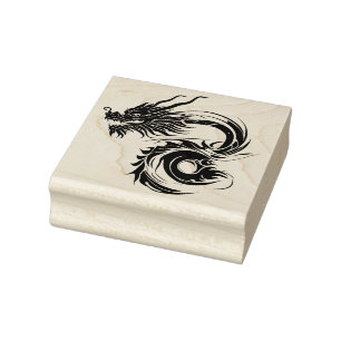 Borracha carimbo de arte de dragão tribal