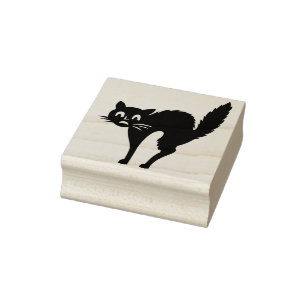 Borracha carimbo de arte de gato assustado