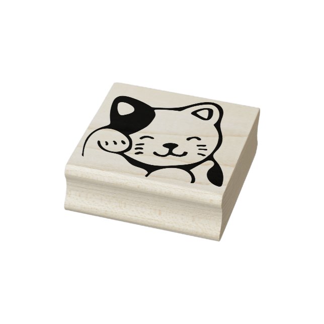 Borracha carimbo de arte de gato sortudo (Carimbo)