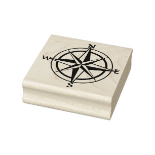 Borracha Carimbo de Arte de Madeira - Compass Náutico