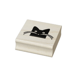 Borracha Carimbo de Arte de Madeira de Cara de Gato