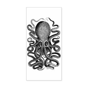 Borracha Carimbo de Arte de Madeira Octopus