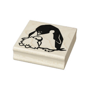 Borracha Carimbo de Arte de Madeira Pinguim