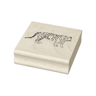 Borracha Carimbo de Arte de Madeira Tiger