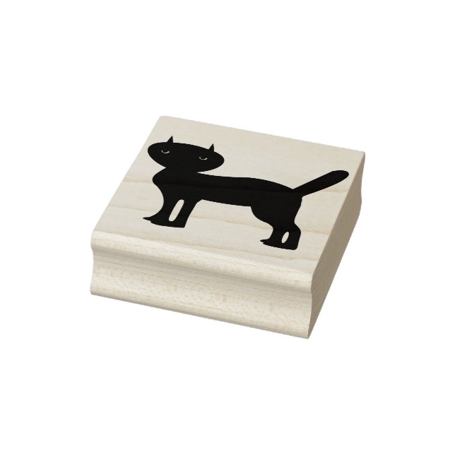 Borracha carimbo de arte de silhueta de gato preto (Carimbo)