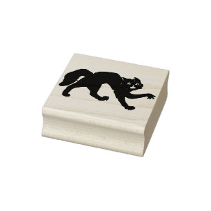 Borracha Carimbo de arte de silhueta de gato preto assustad