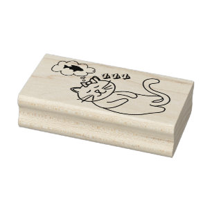 Borracha carimbo de arte do gato sonho