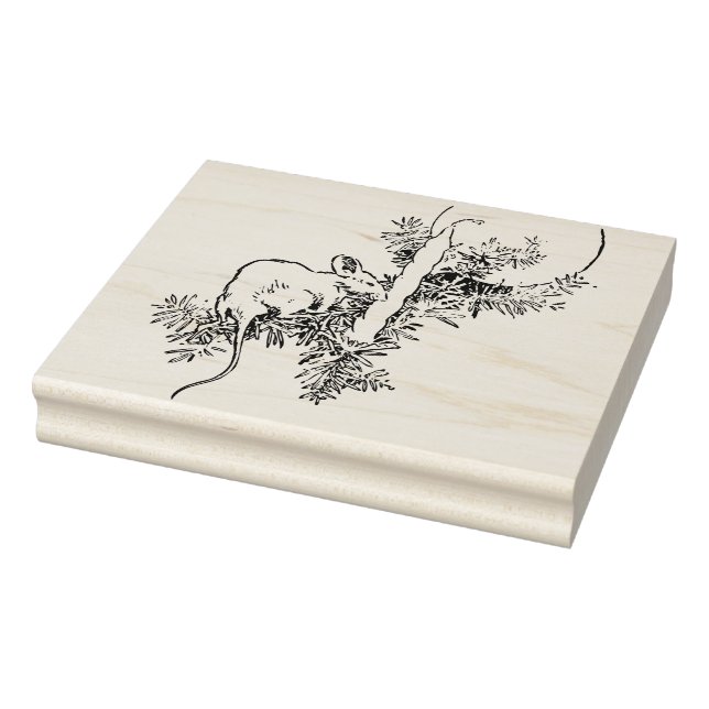 Borracha Carimbo de arte do rato de Natal (Carimbo)