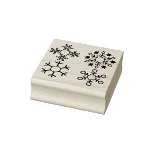 Borracha carimbo de arte em flocos de neve