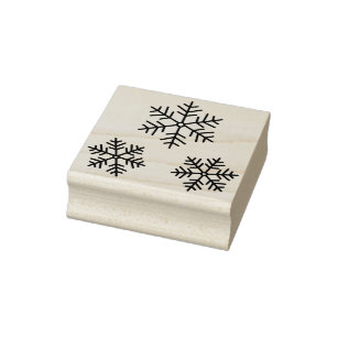 Borracha carimbo de arte em flocos de neve