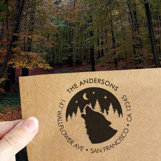 Borracha Carimbo de Arte em Madeira com Nome da Família Wol