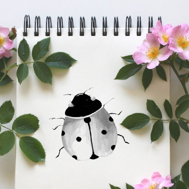 Borracha Carimbo de Arte em Madeira Cute Ladybug (Criador carregado)