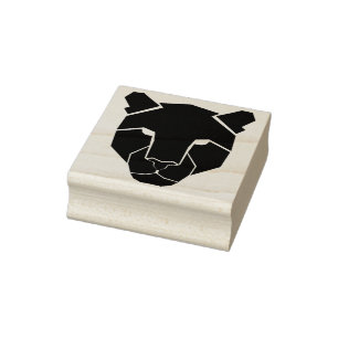 Borracha carimbo de arte-leopardo da silhueta