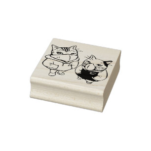 Borracha carimbo de arte para gatos mascarados
