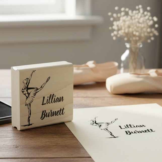 Borracha Carimbo de Assinatura Bailarina (Ballerina signature stamp.)
