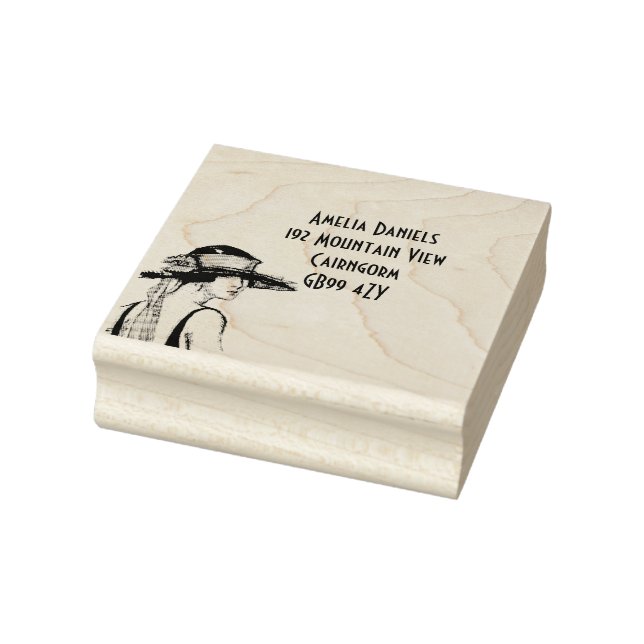 Borracha Carimbo de autocolante da Flapper Girl de 1920 (Carimbo)